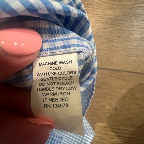 Boys Vineyard Vines Button Down Blue Gingham - Picture 5 of 11